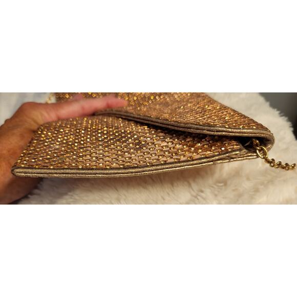 Unbranded Rose Gold Beaded Purse Bag Crossbody Purse Prom Wedding Bag - Picture 13 of 15